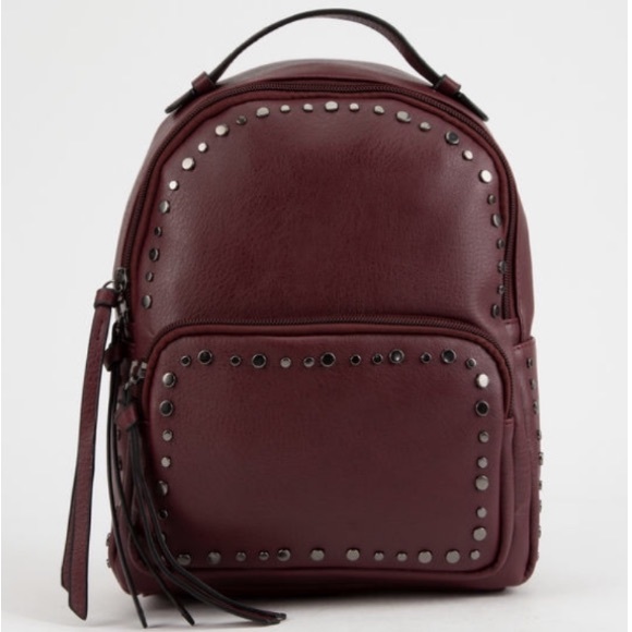 Free People Handbags - Free People Tanya Studded Wine Mini Backpack